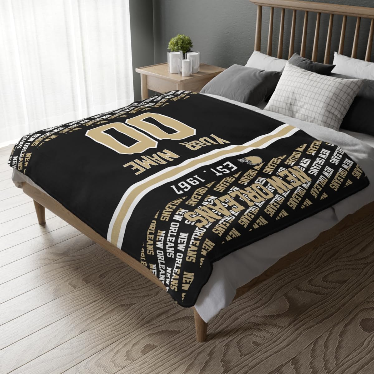 Custom Black Throw Blankets New Orleans City