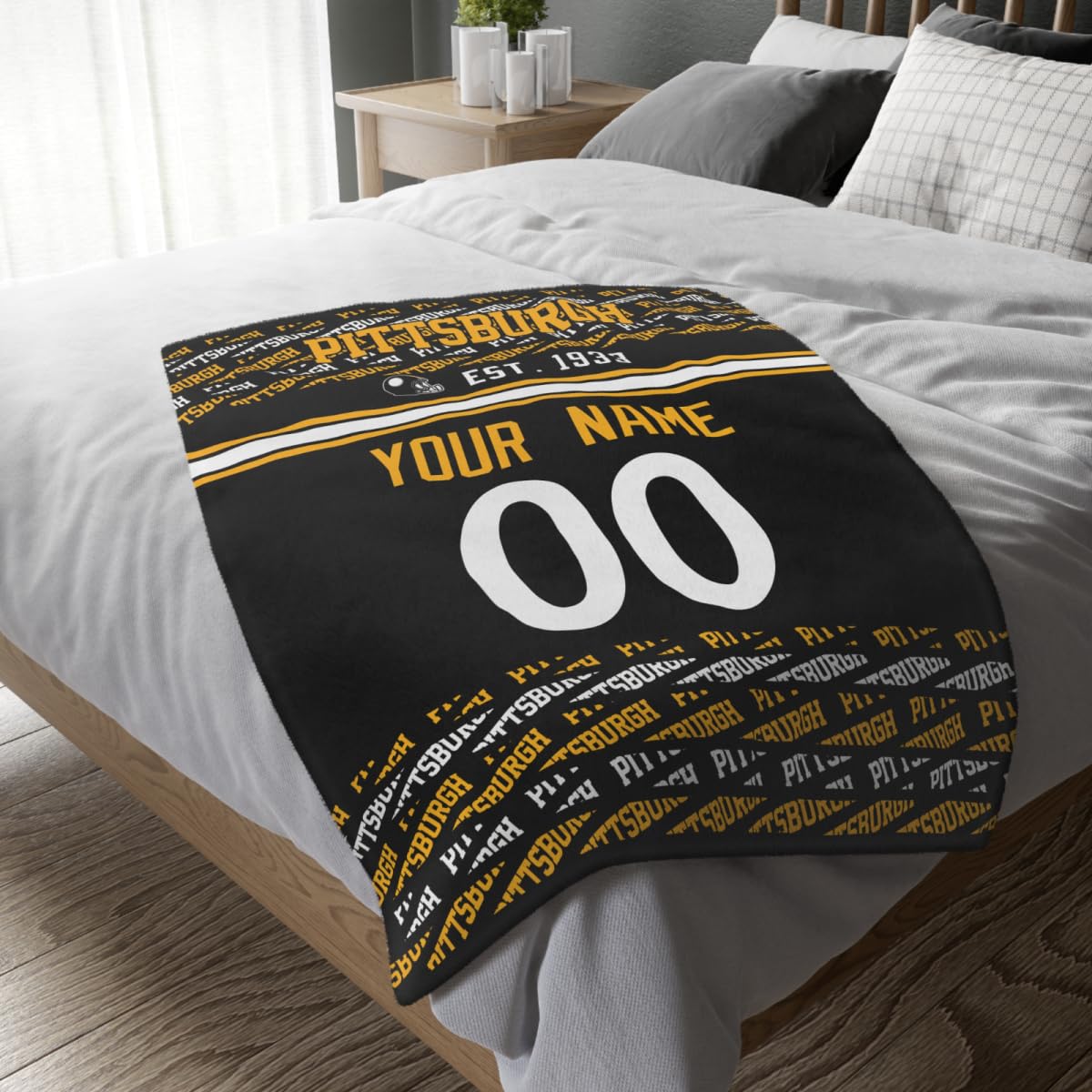 Custom Black Throw Blankets Pittsburgh City