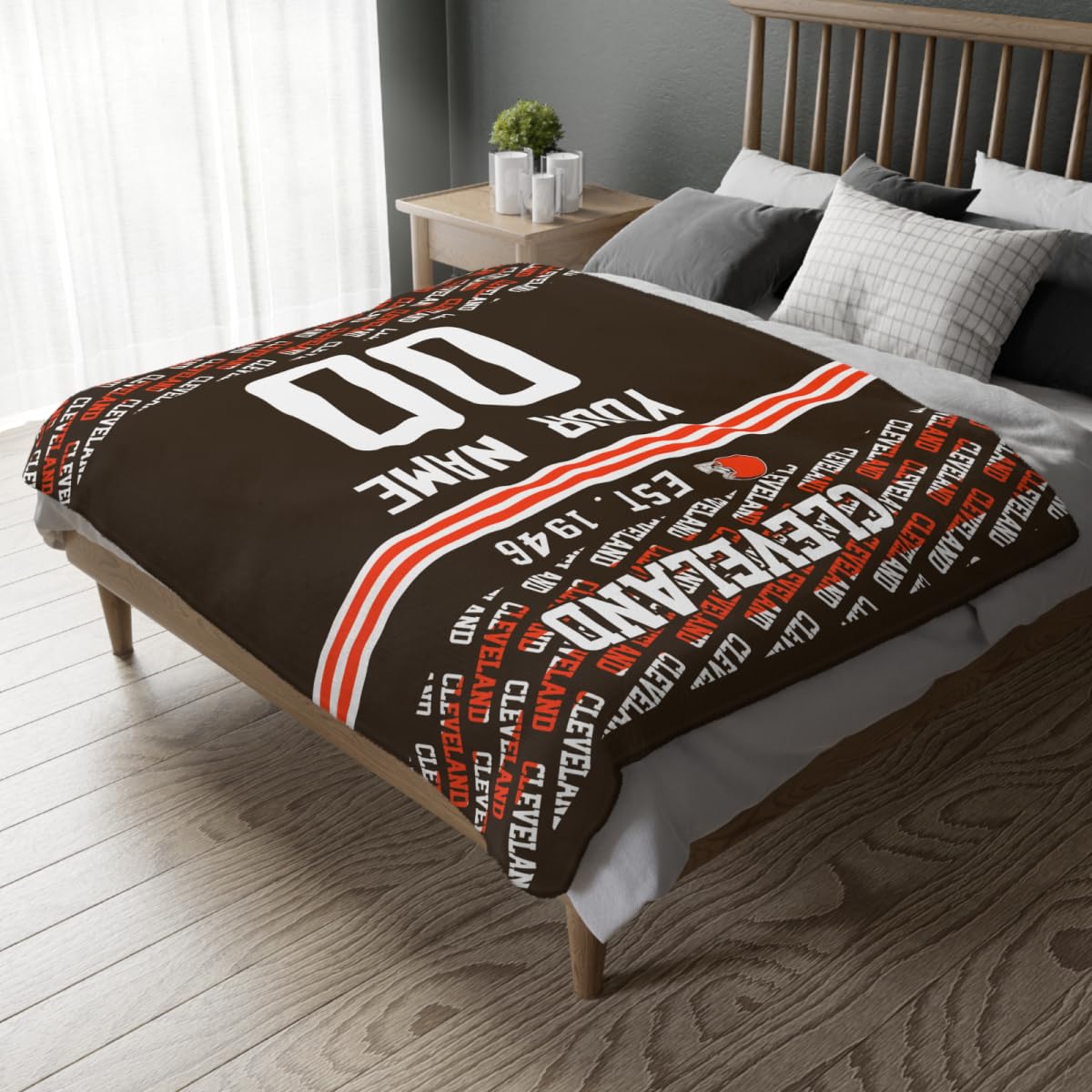 Custom Brown Throw Blankets Cleveland City