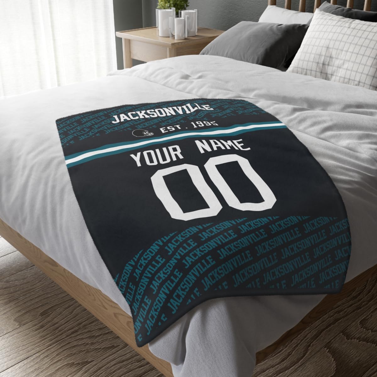 Custom Deep Navy Throw Blankets Jacksonville City