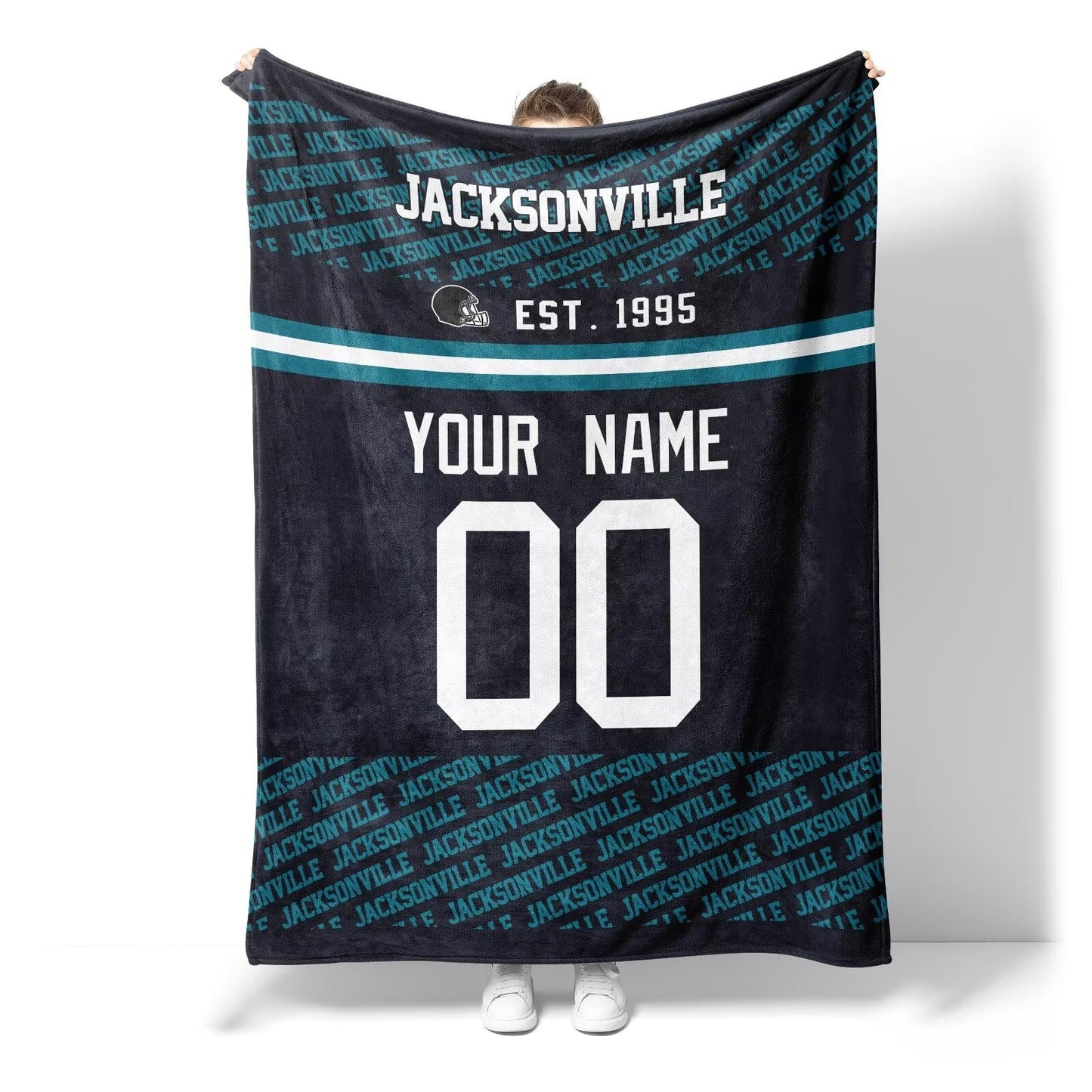 Custom Deep Navy Throw Blankets Jacksonville City