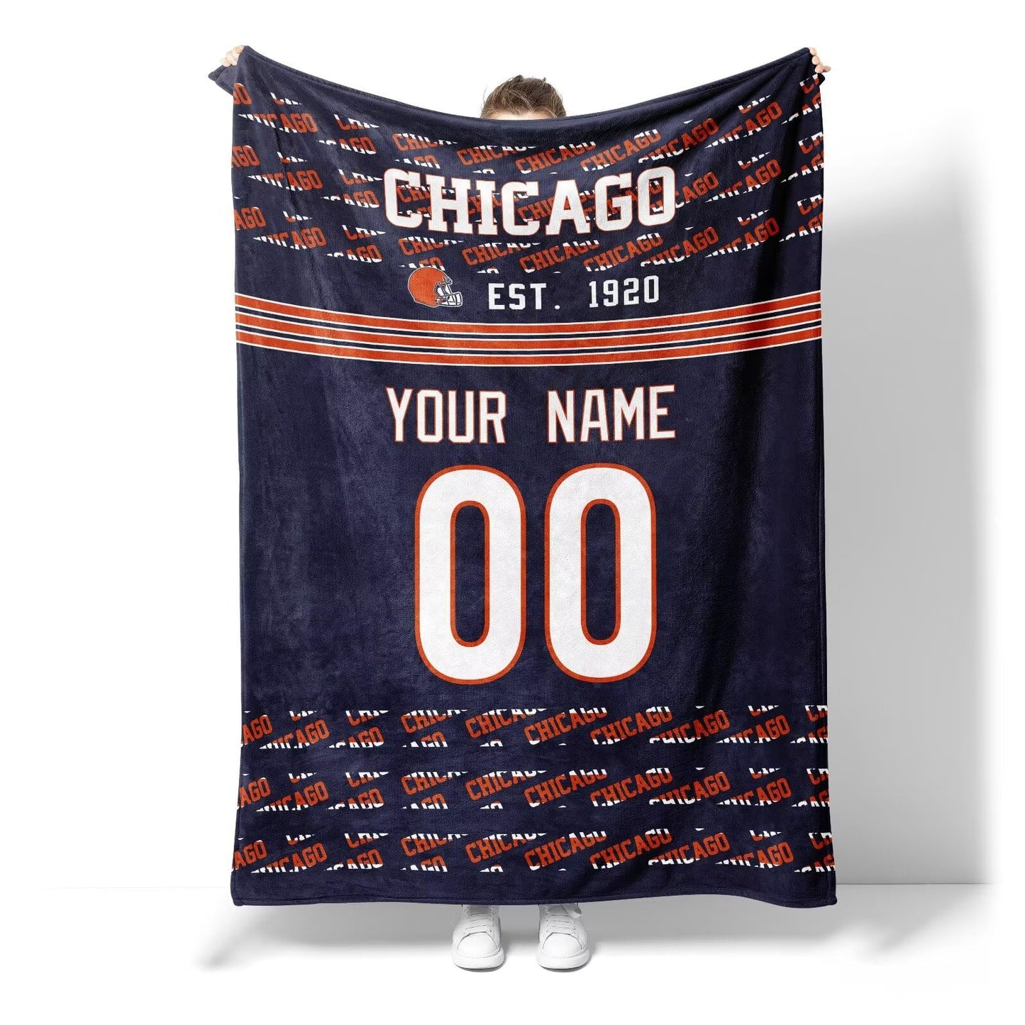 Custom Navy Throw Blankets Chicago City