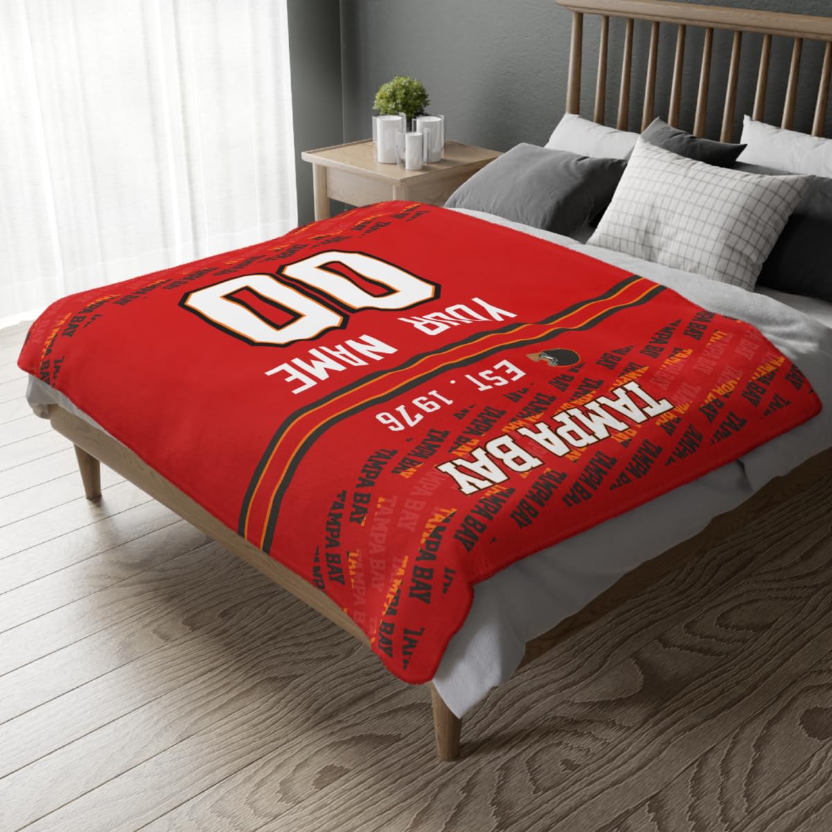 Custom Red Throw Blankets Tampa City