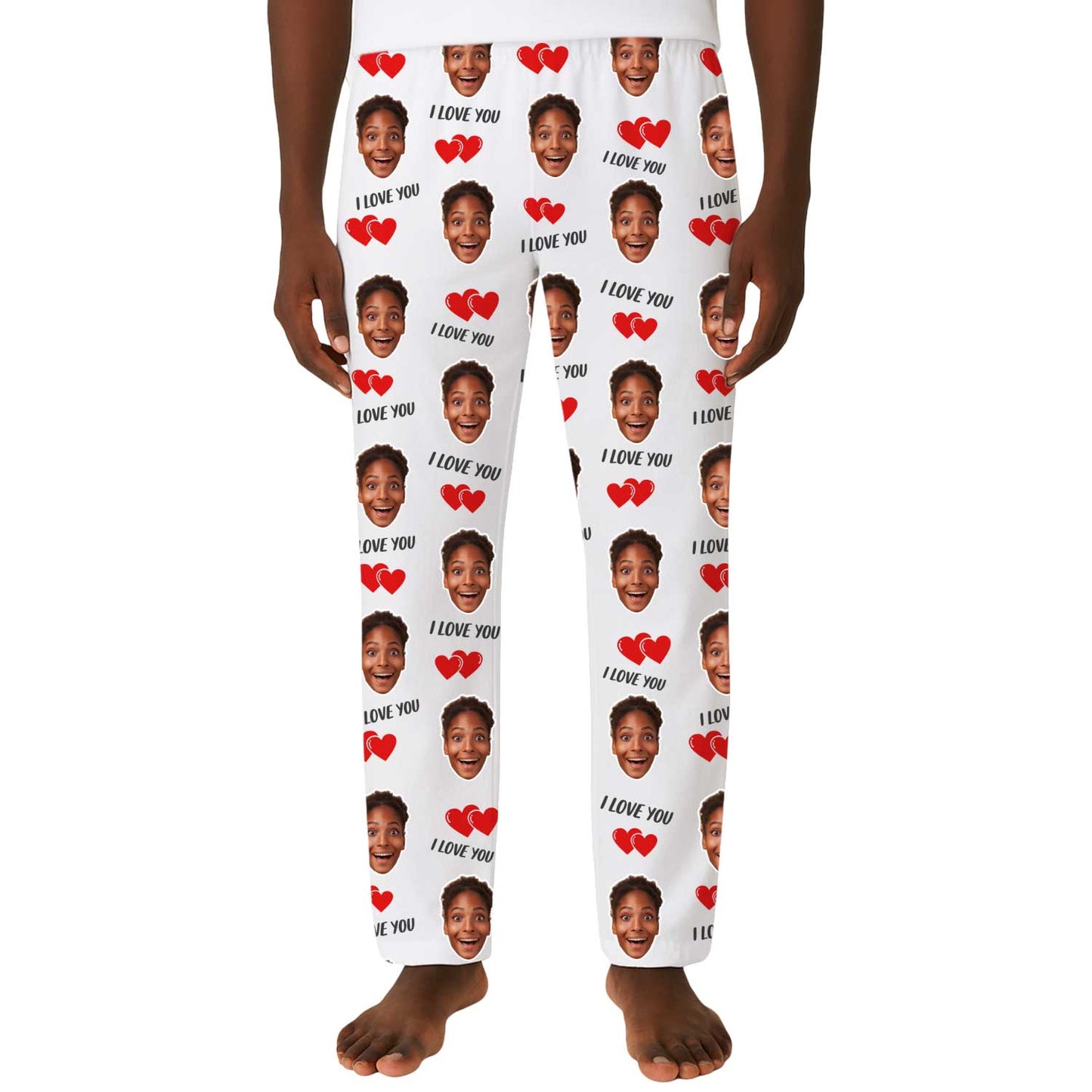 Men's I Love You Personalised PJ Bottoms