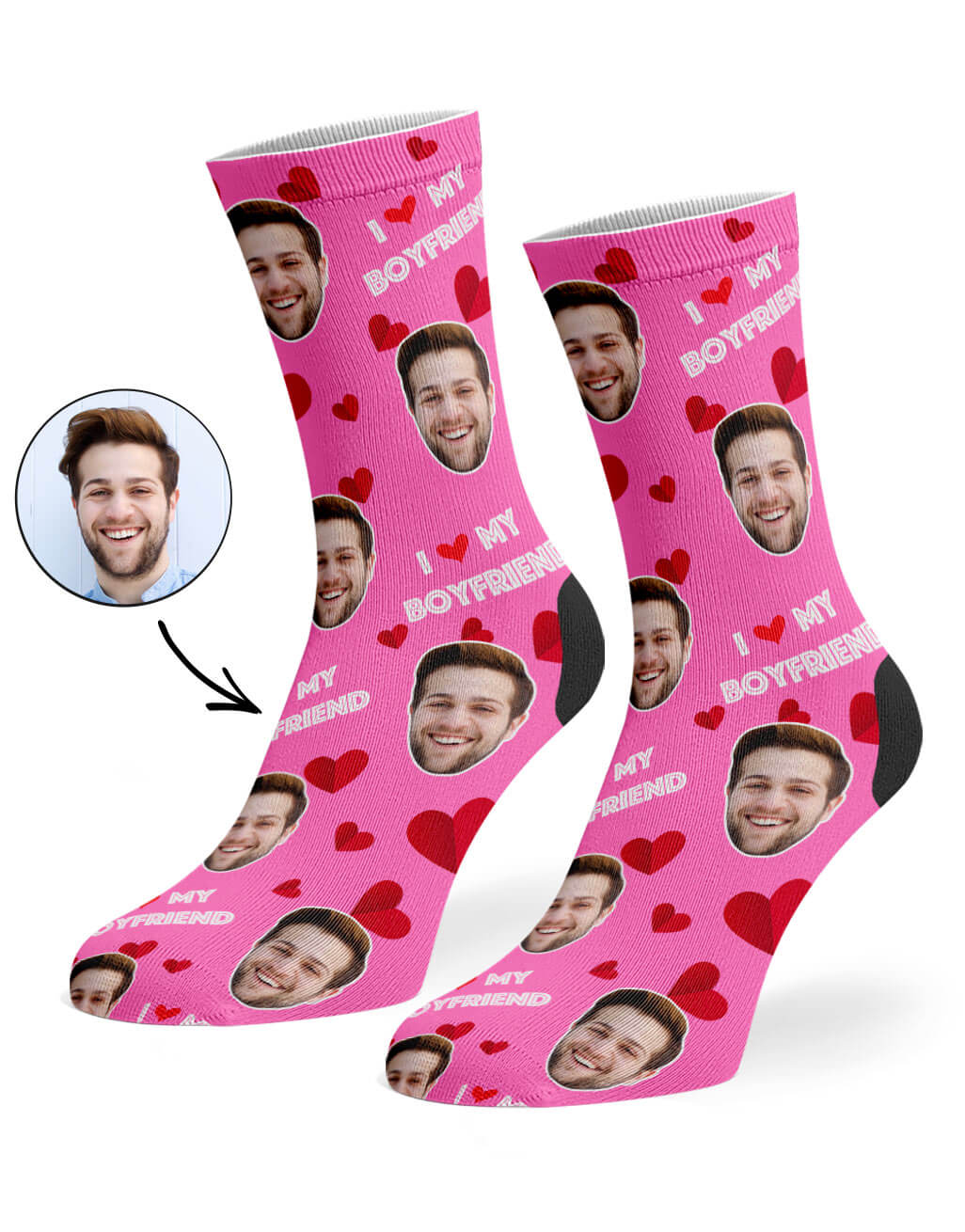 I Love My Boyfriend Socks