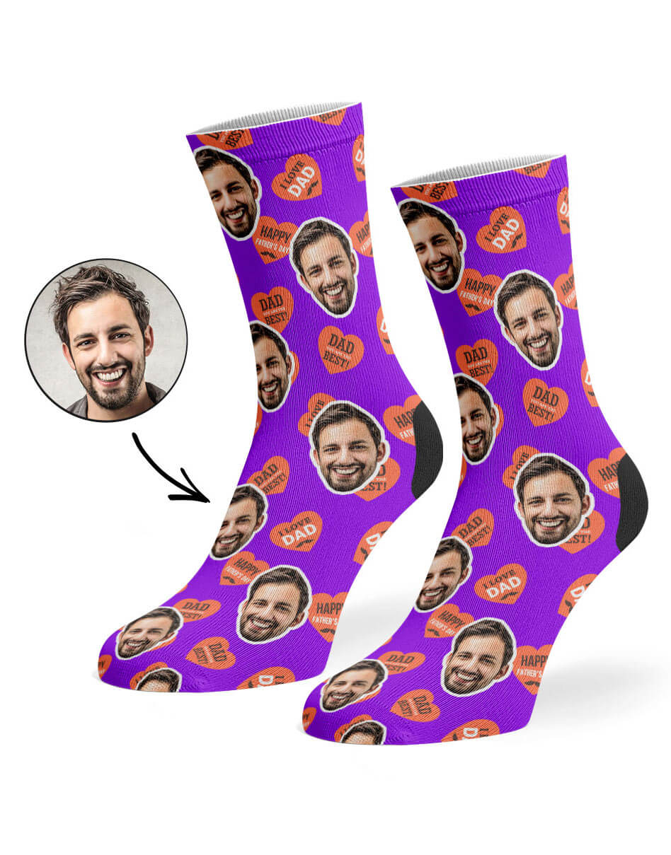 Dad Love Hearts Socks