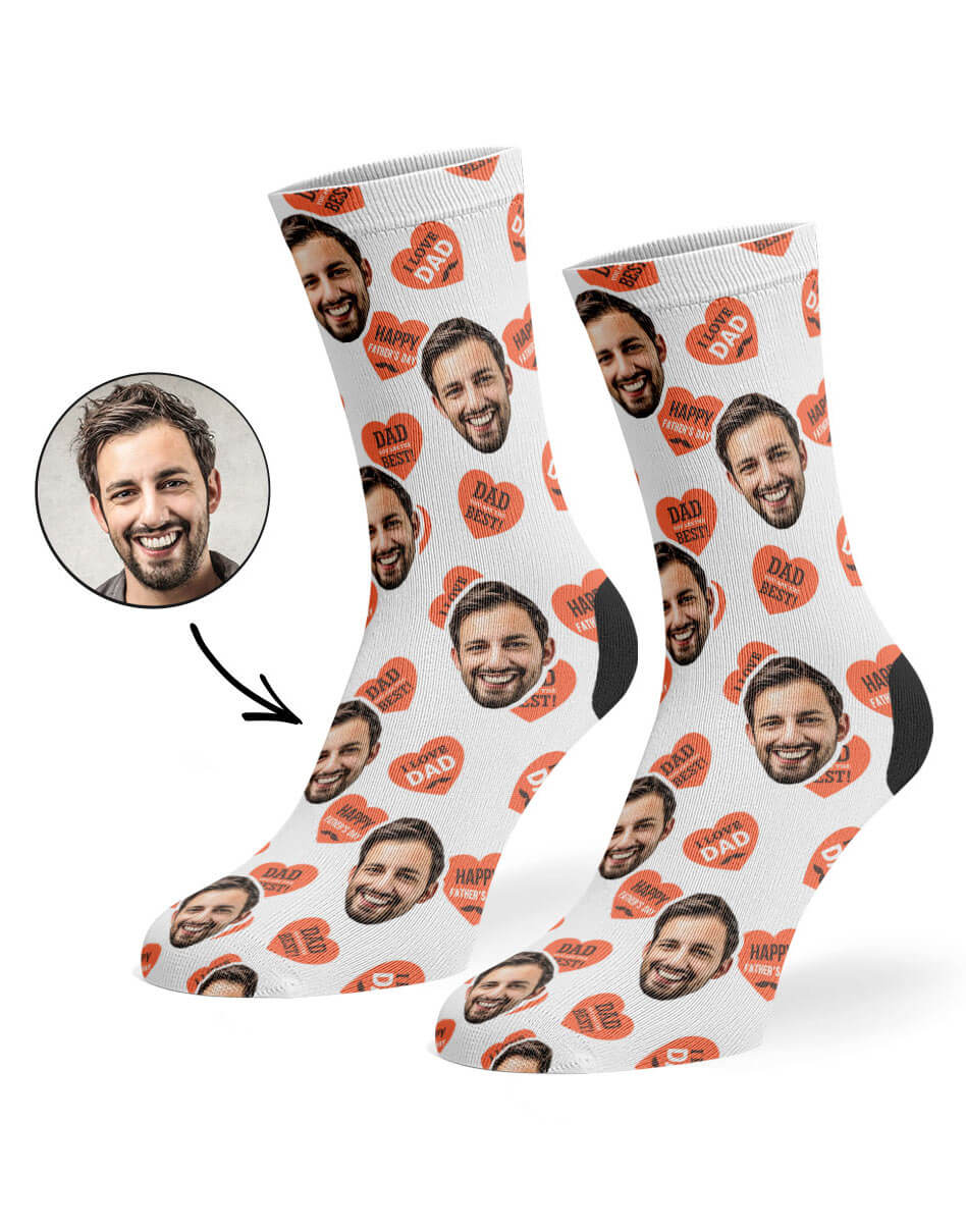 Dad Love Hearts Socks