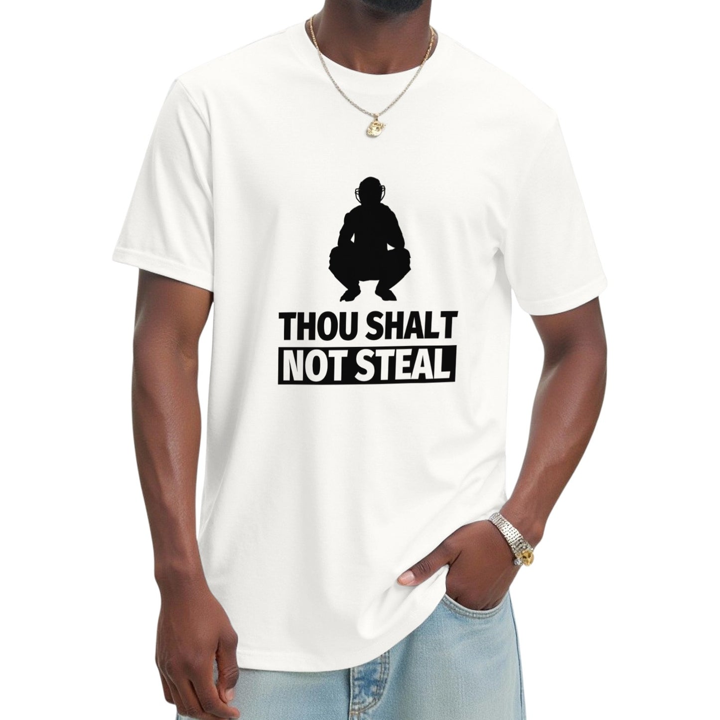 Baseball Catcher Thou Shalt Not Steal T-Shirt