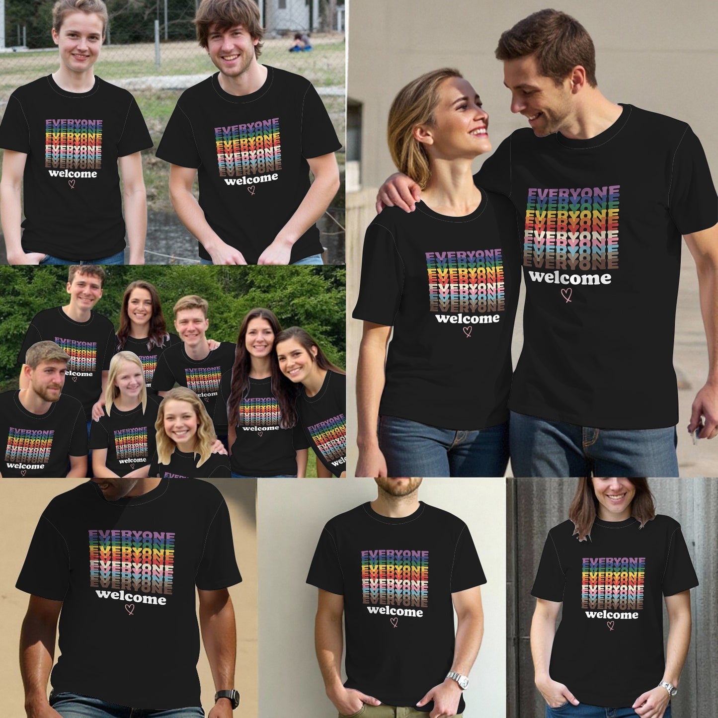 Everyone Is Welcome Here Pride Month LGBTQ Rainbow Gay Pride T-Shirt