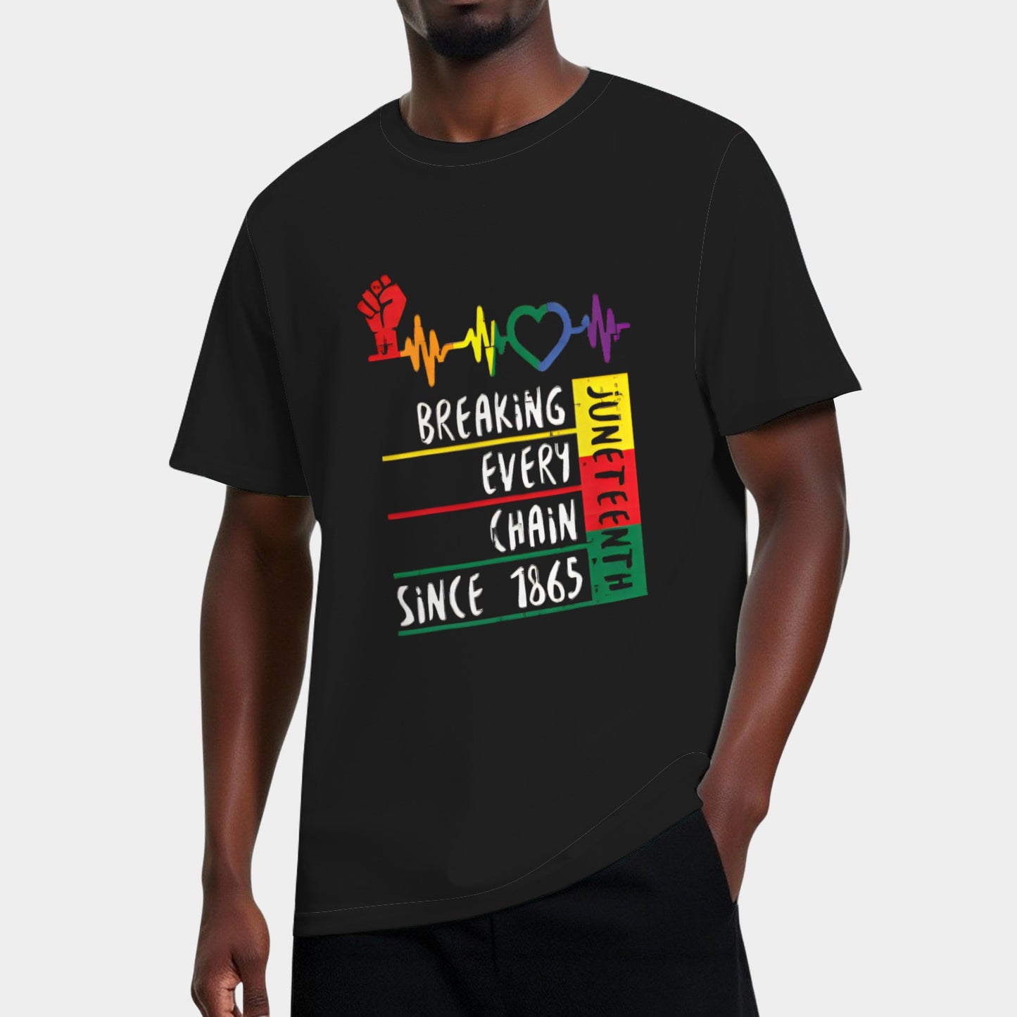 Breaking Every Chain Since 1865 Juneteenth Freedom Heart Beat T-Shirt