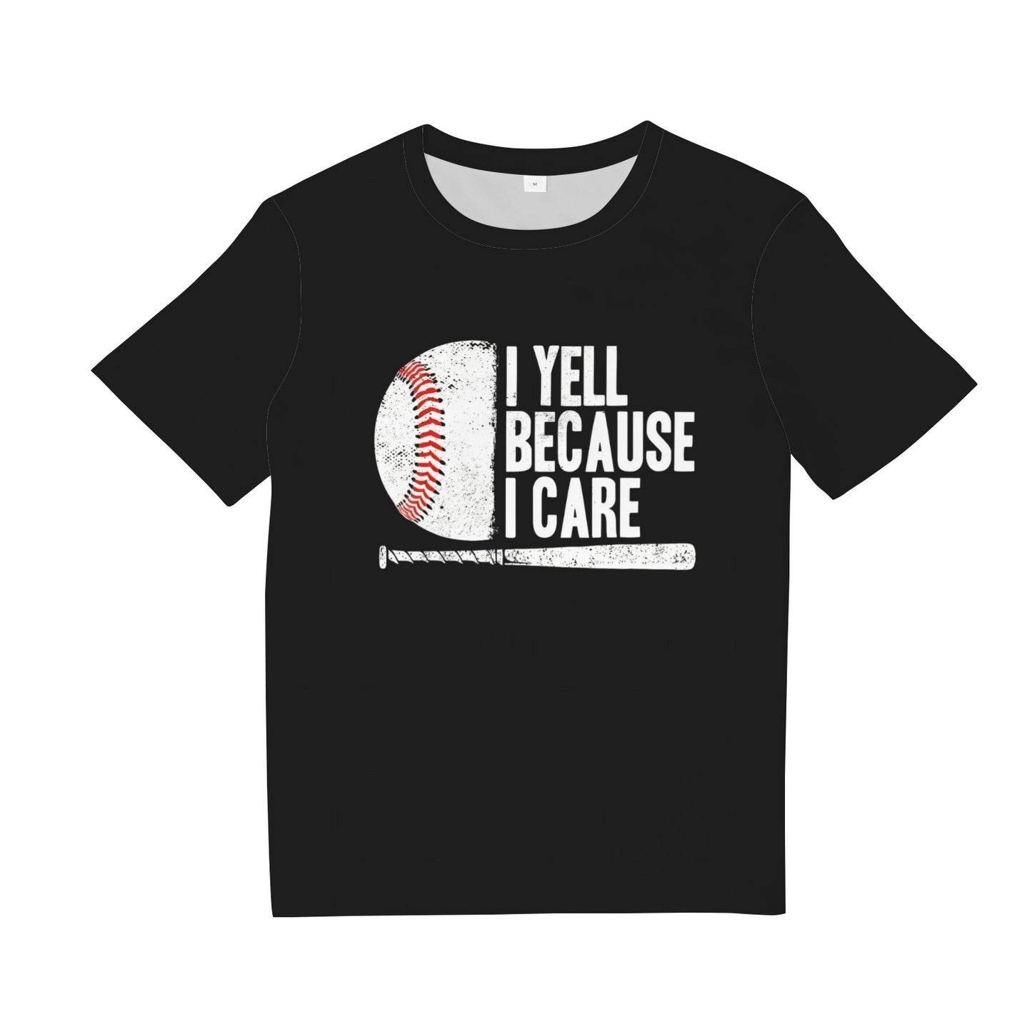 Funny Baseball Fan Humor I Yell Because I Care Baseball T-Shirt