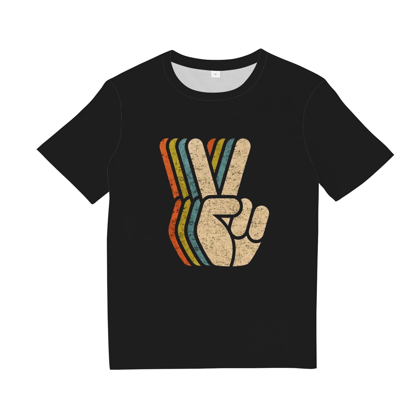 Retro Peace Sign V Fingers Vintage 60s 70s 80s Cool Graphic Tee Shirt