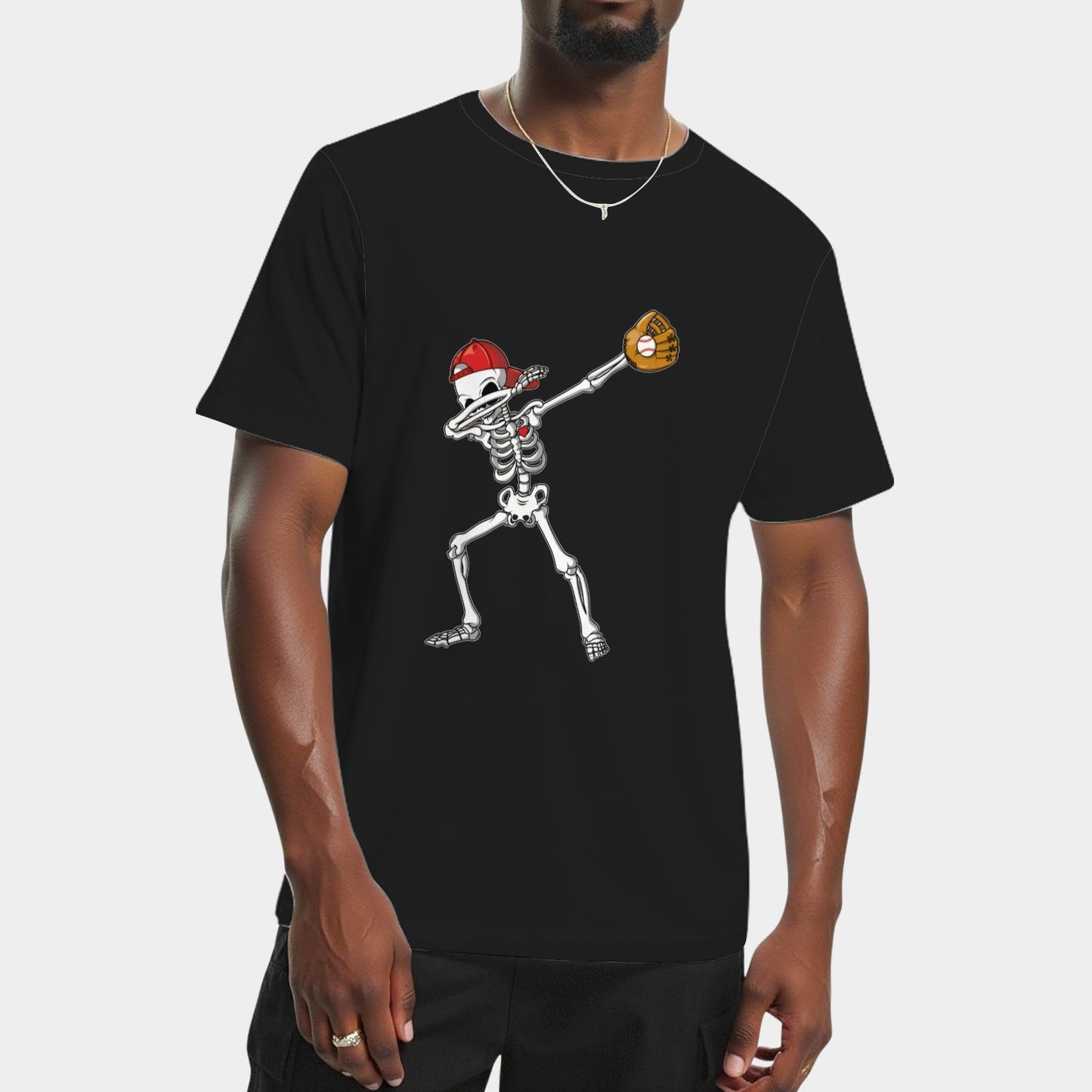 Dabbing Skeleton Baseball Funny Halloween Gift T-Shirt