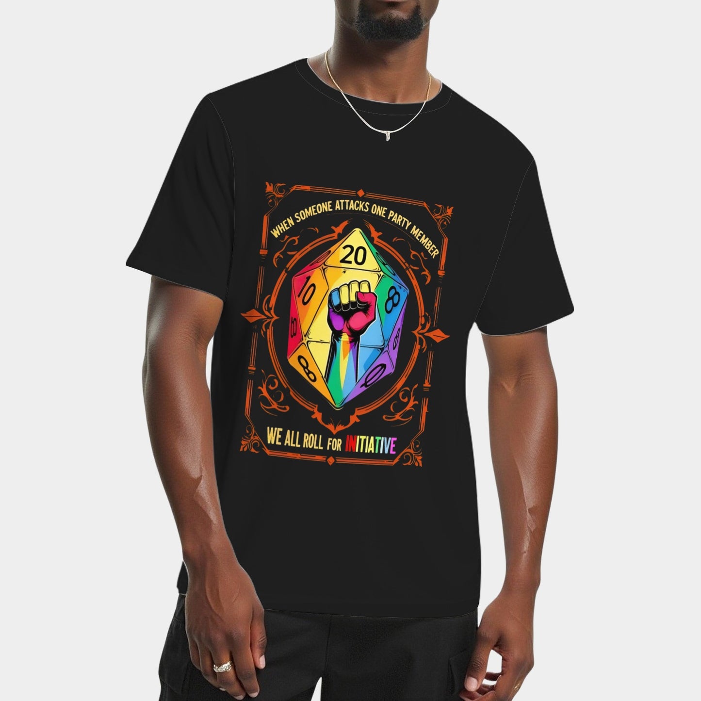 When Someone Attacks, We All Roll For Initiative, RPG Dice LGBT Ally T-Shirt