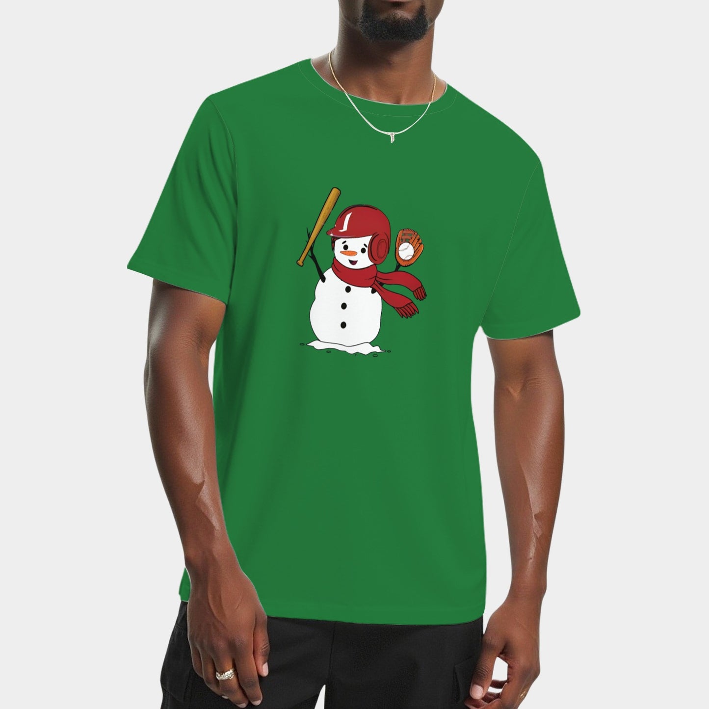 Funny Snowman Playing Baseball T-Shirt