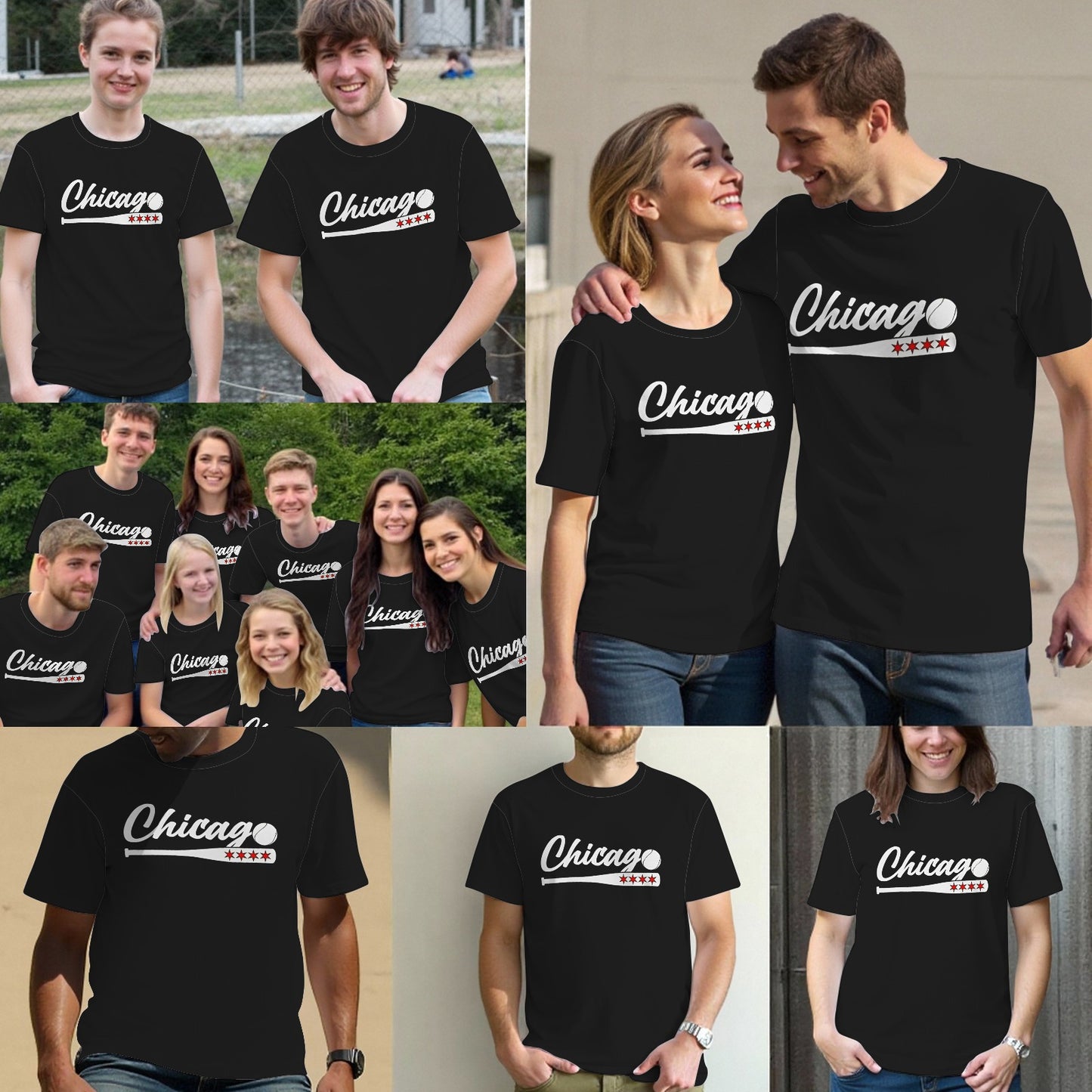 American Chicago Baseball Bat Chicago Lover Fans T-Shirt