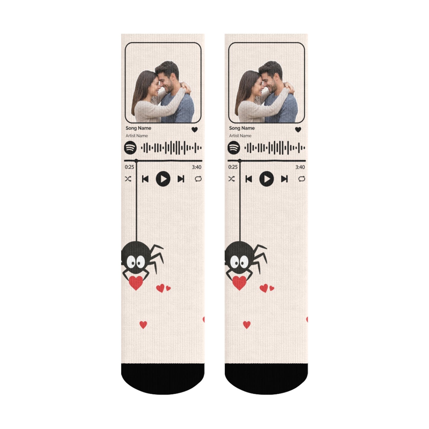 Music Customizable Valentine's Day Spider Couple Love Sock