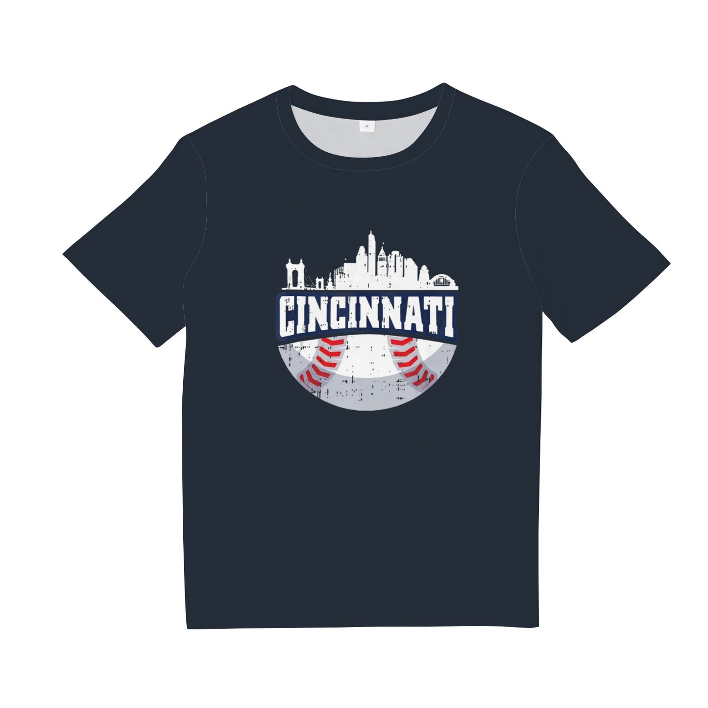 Cincinnati Baseball Skyline Ohio Baseball Player T-Shirt