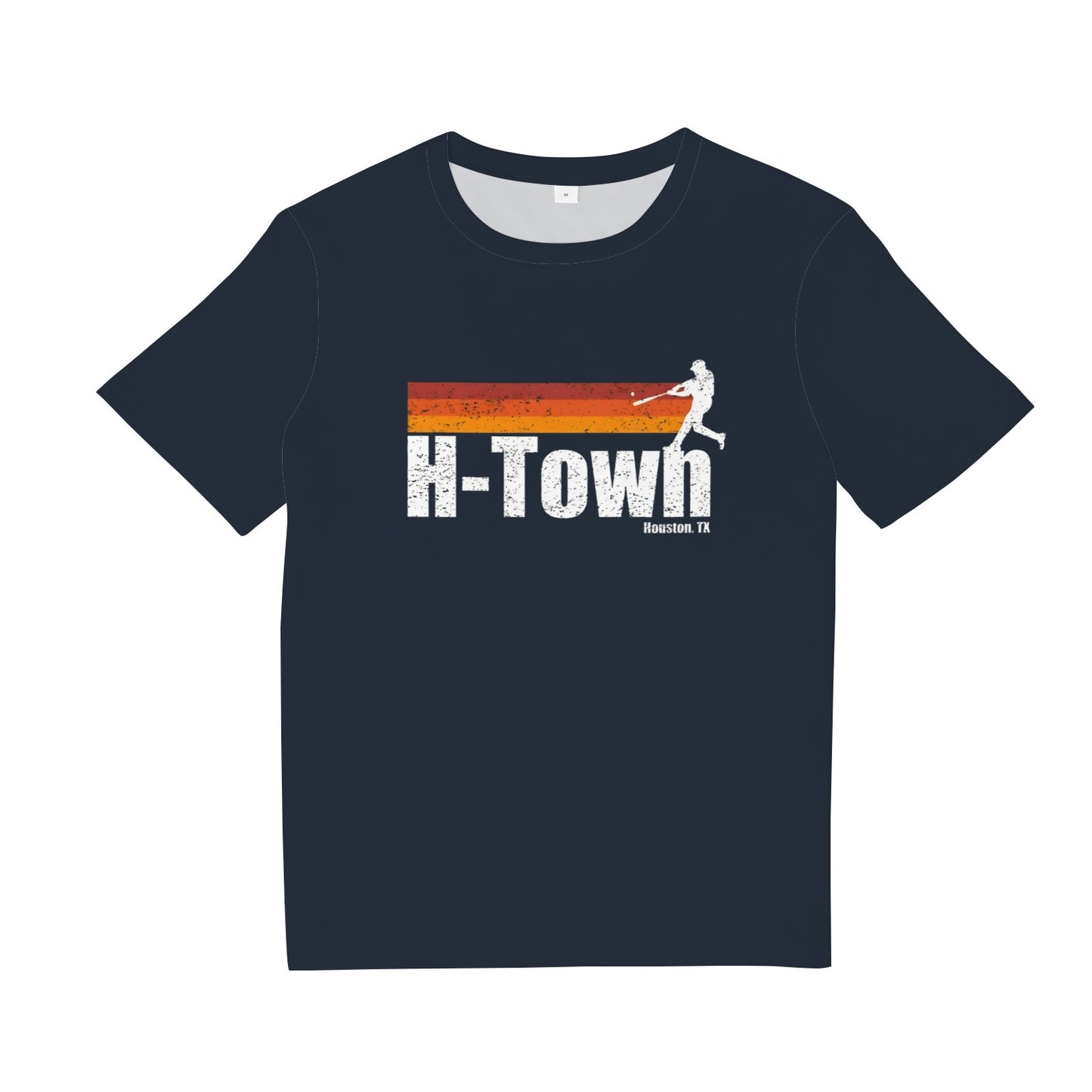 H Town Houston City Texas Baseball Vintage Stripes T-Shirt
