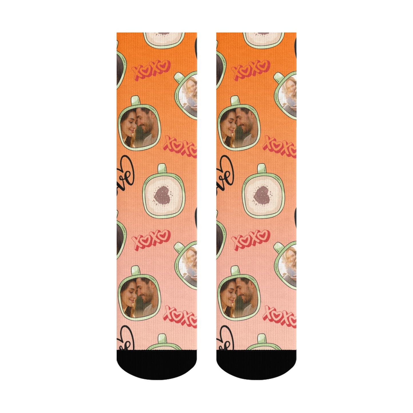 Personalized Valentine's Day Couple Love Coffee Gradient Sock