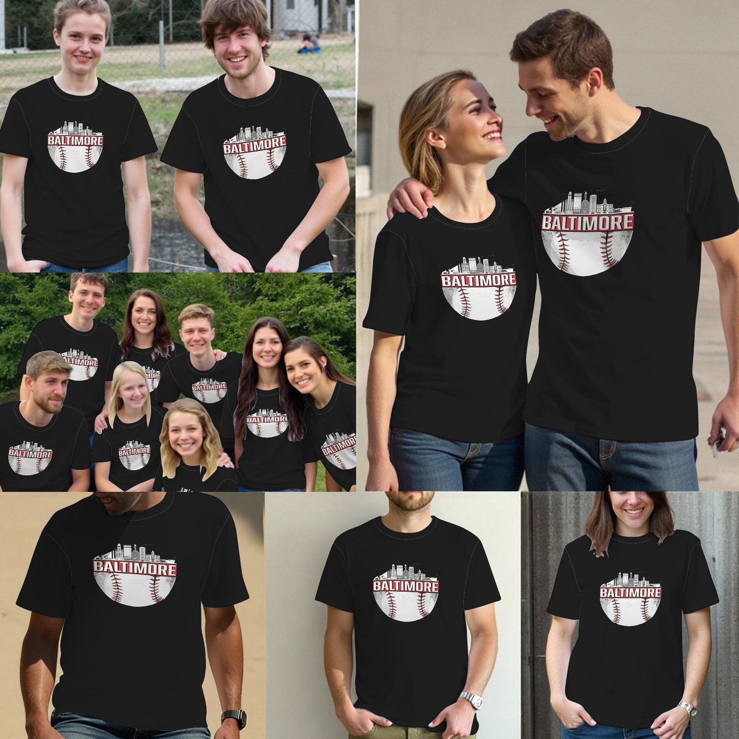 Baltimore Baseball Skyline Cityescape T-Shirt