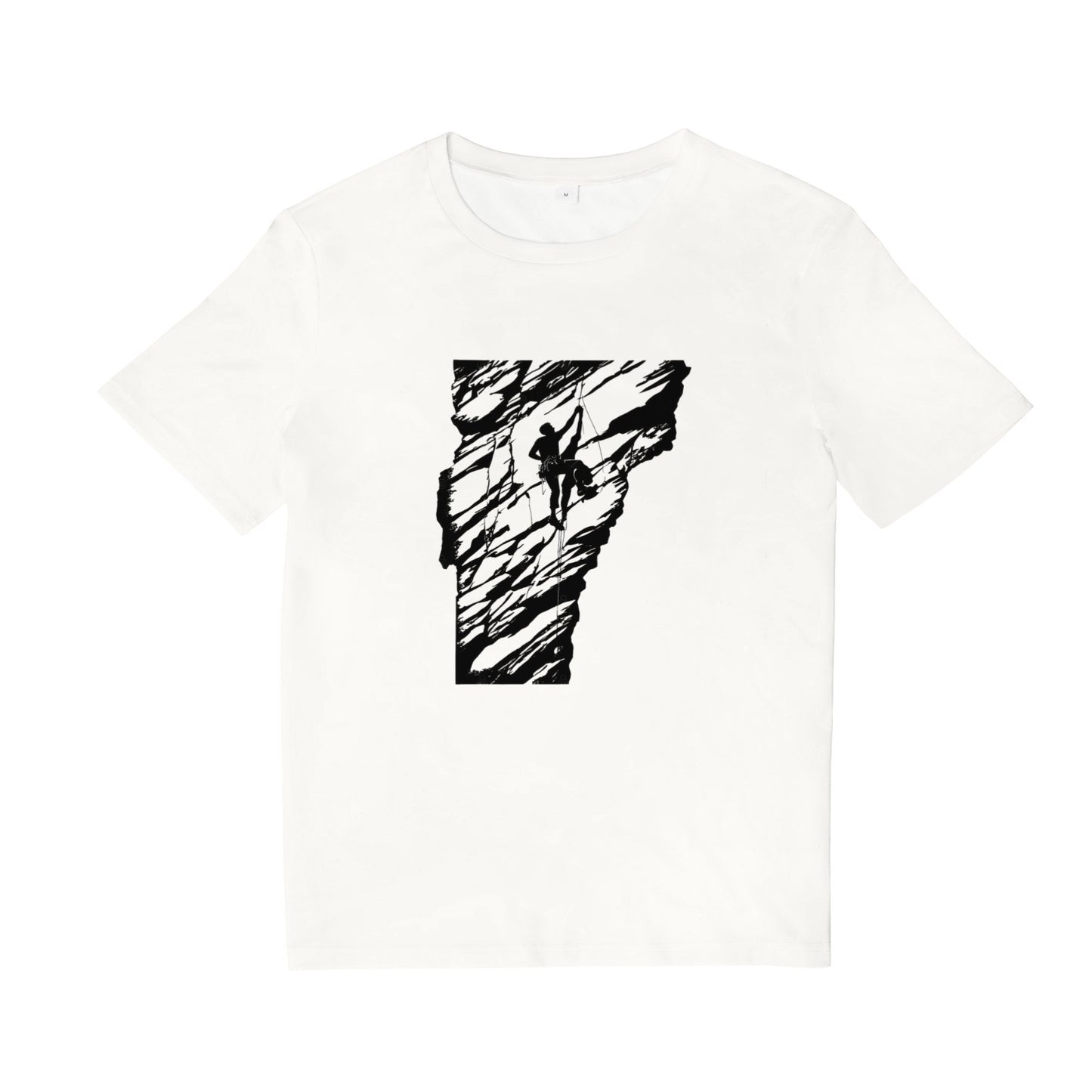 Rock Climbing Vermont Rock Climber VT Art Vermont State Outline Rockface T-Shirt