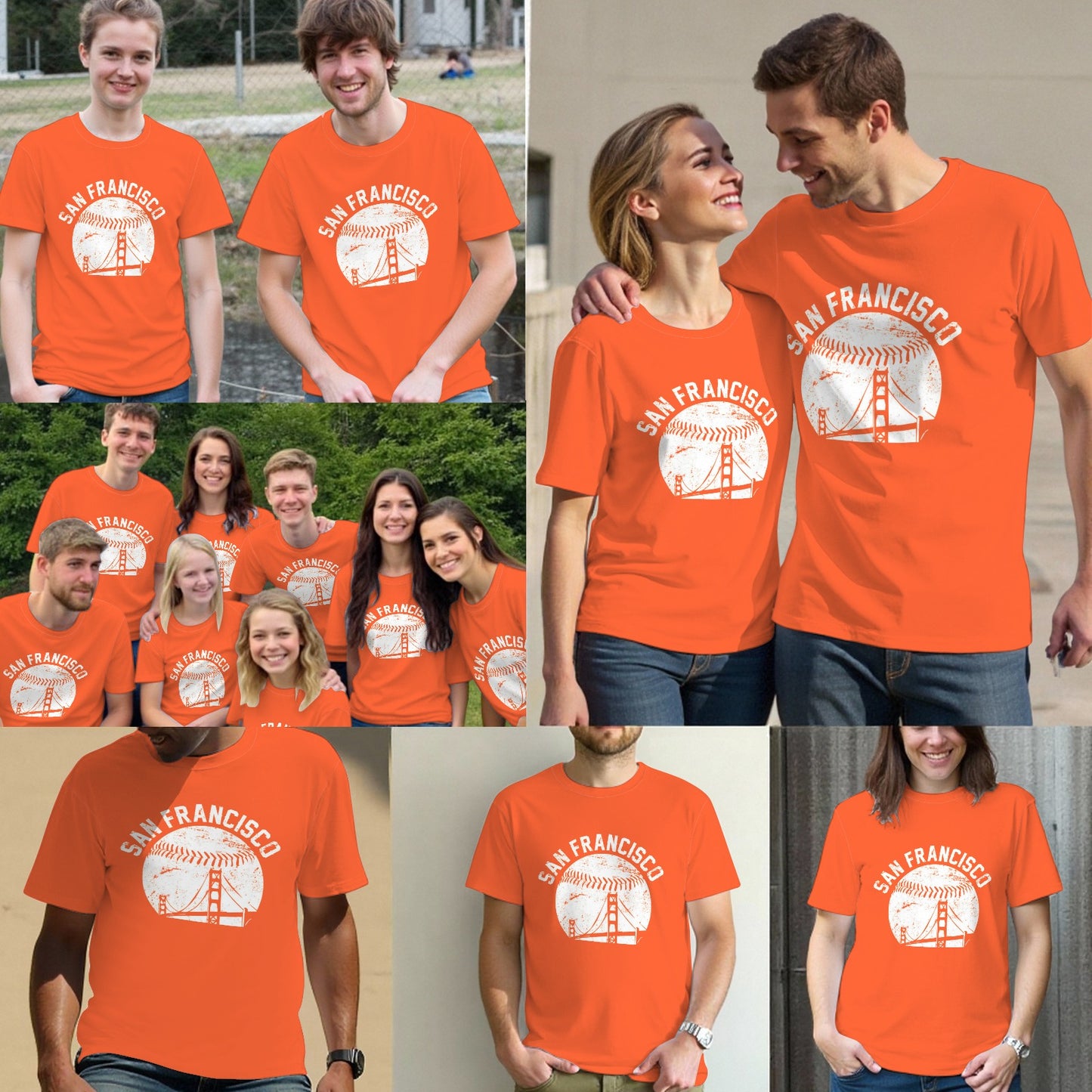 Vintage San Francisco Skyline SF Baseball Fans T-Shirt