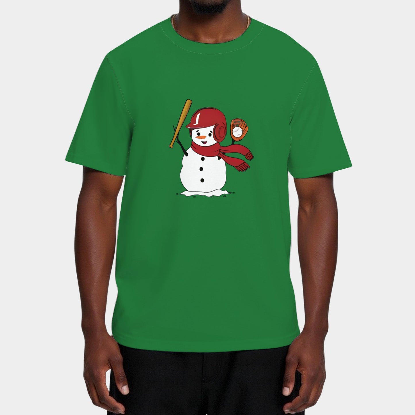 Funny Snowman Playing Baseball T-Shirt