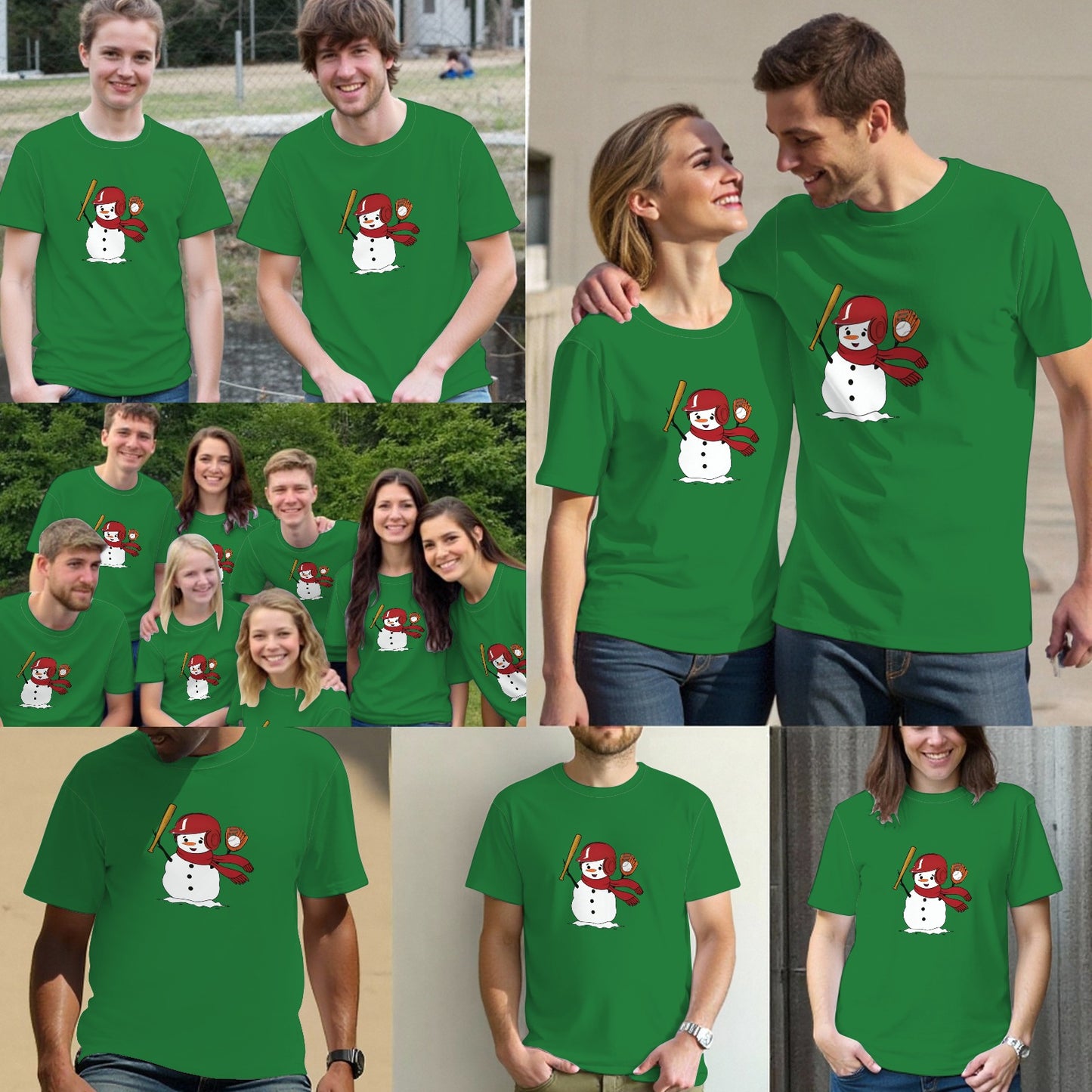 Funny Snowman Playing Baseball T-Shirt