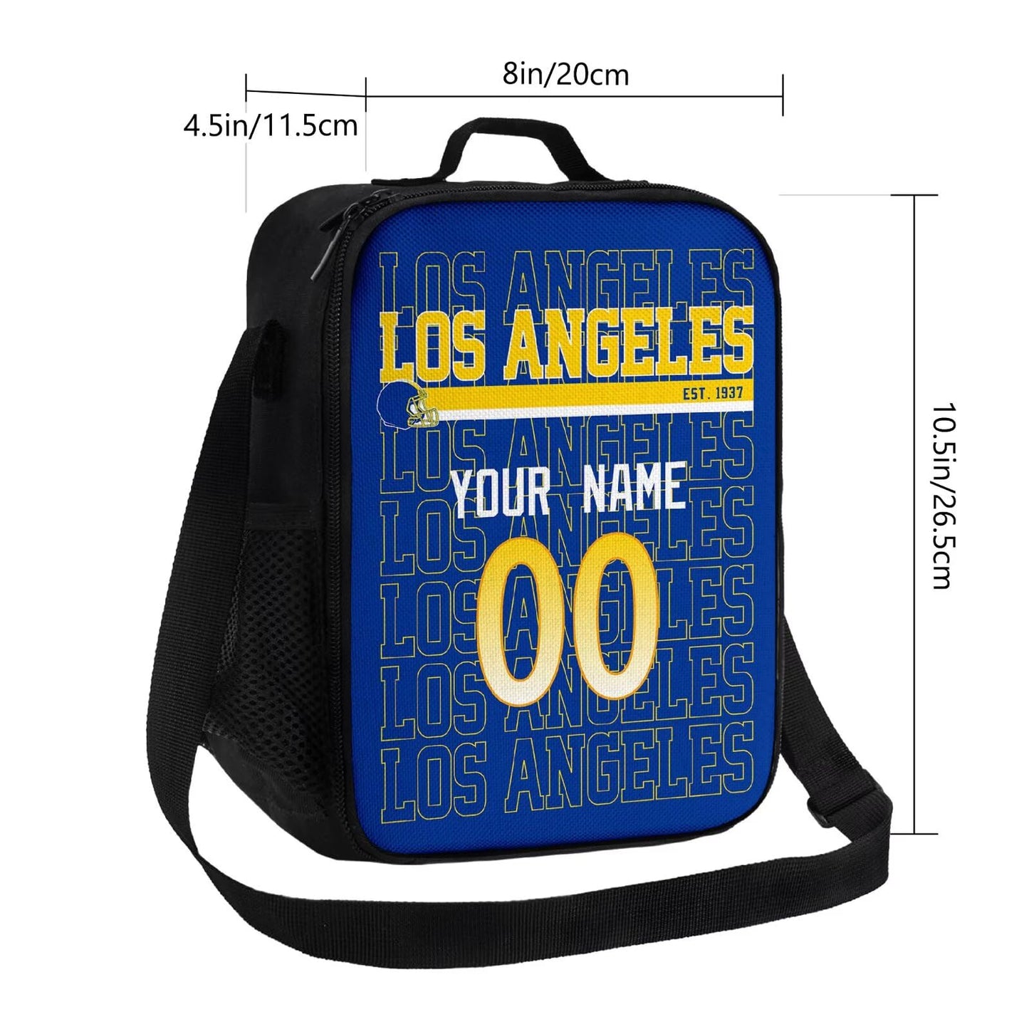 Personalized Los Angeles Lunch Bag Comfortable Carry Handle