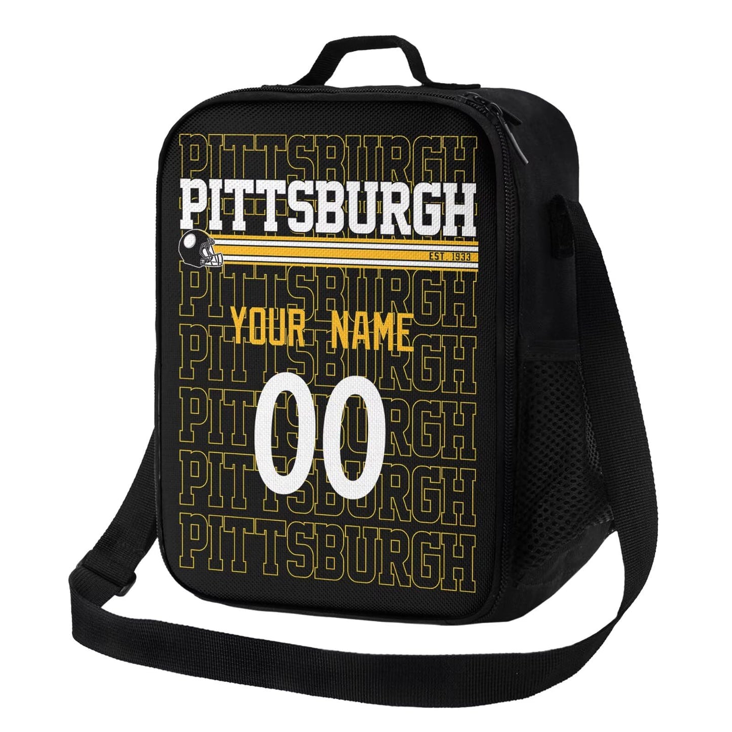 Durable Pittsburgh Lunch Tote Personalized with Sporty Theme
