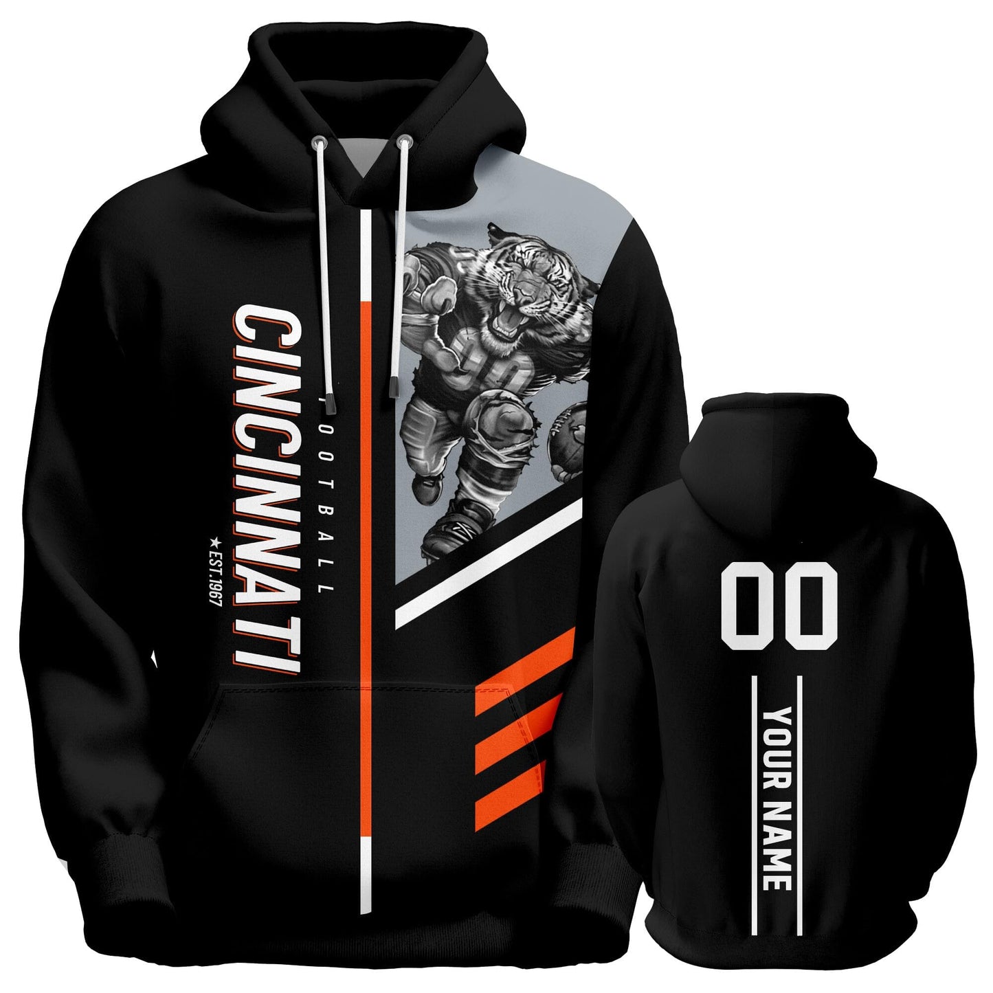 Custom Football Sweatshirts City Mascot Personalized Fan Pullover Hoodies Gift