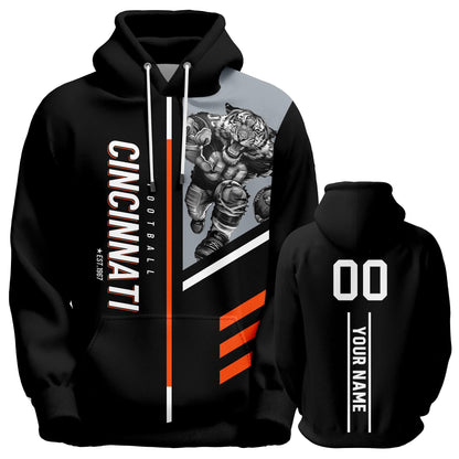 Custom Football Sweatshirts City Mascot Personalized Fan Pullover Hoodies Gift