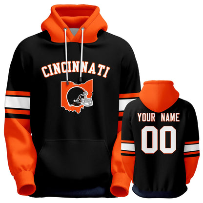 Custom Football Hoodie Personalized Team Pullover Sweatshirt