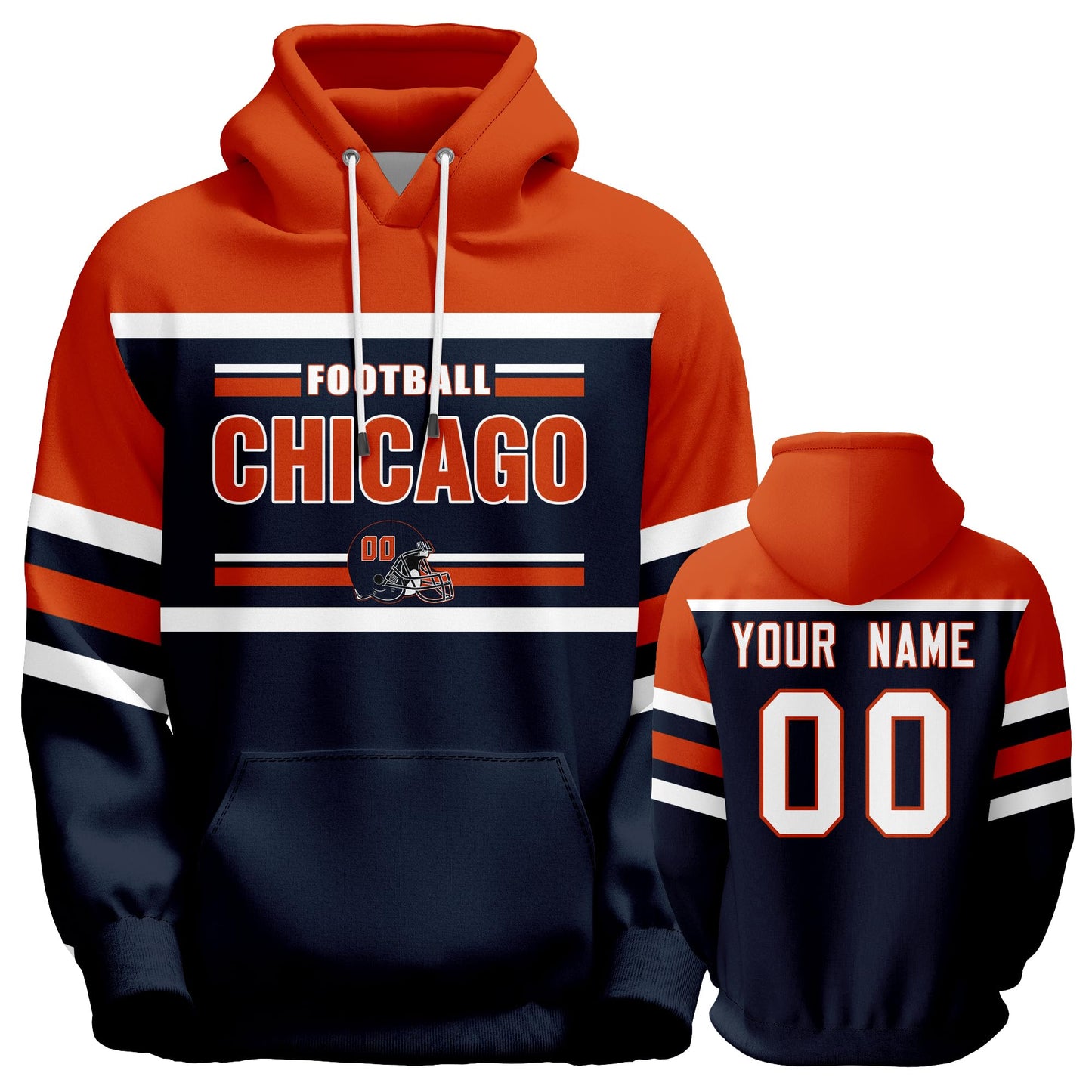 Custom Football Hoodies Sports Personalized Fans Pullover Sweatshirts