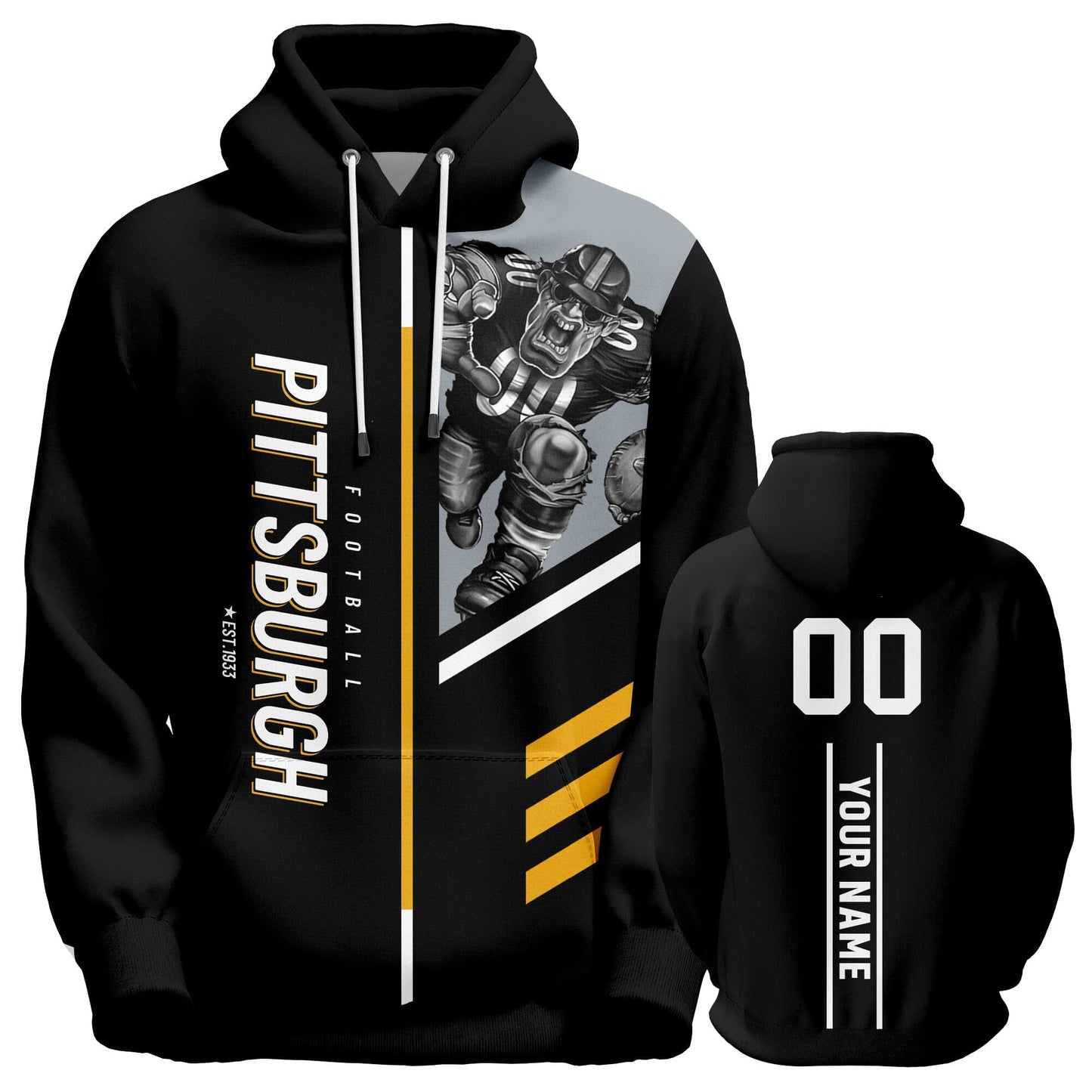 Custom Football Sweatshirts City Mascot Personalized Fan Pullover Hoodies Gift