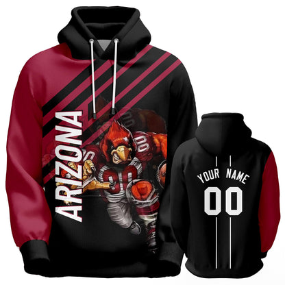 Custom Football Hoodie City Mascots Hooded Sweatshirt Personalized Name Number Fans Gift