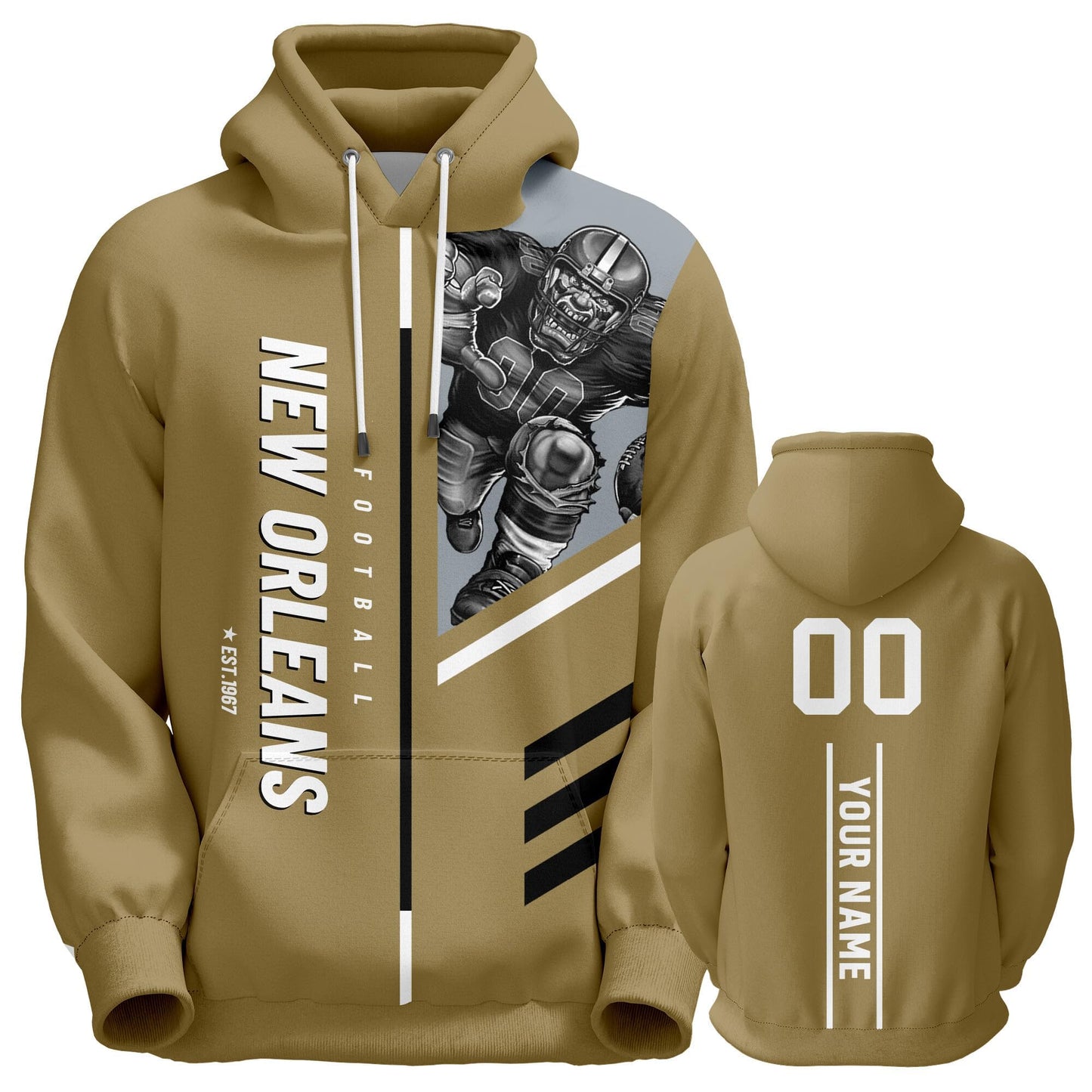 Custom Football Sweatshirts City Mascot Personalized Fan Pullover Hoodies Gift