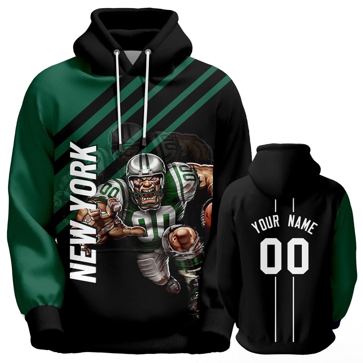 Custom Football Hoodie City Mascots Hooded Sweatshirt Personalized Name Number Fans Gift