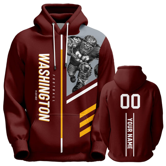 Custom Football Sweatshirts City Mascot Personalized Fan Pullover Hoodies Gift