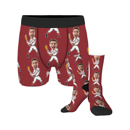 Custom Baseball Face Socks and Underwear for Him