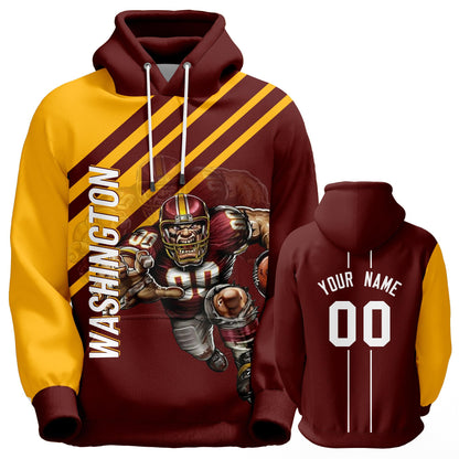 Custom Football Hoodie City Mascots Hooded Sweatshirt Personalized Name Number Fans Gift