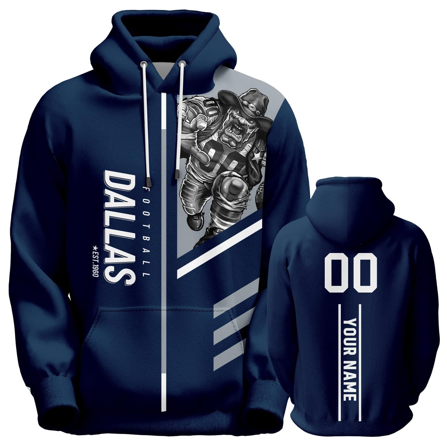 Custom Football Sweatshirts City Mascot Personalized Fan Pullover Hoodies Gift