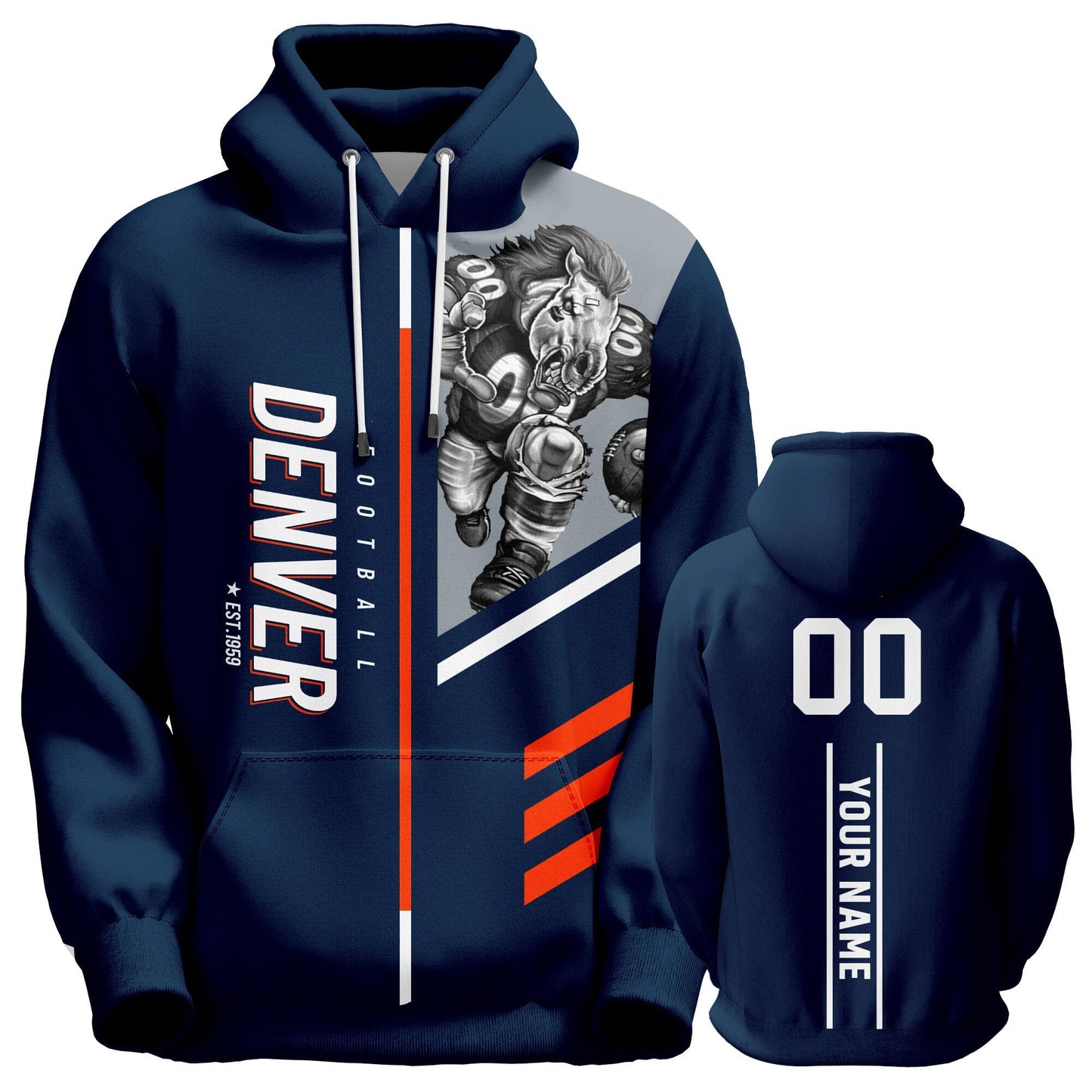 Custom Football Sweatshirts City Mascot Personalized Fan Pullover Hoodies Gift