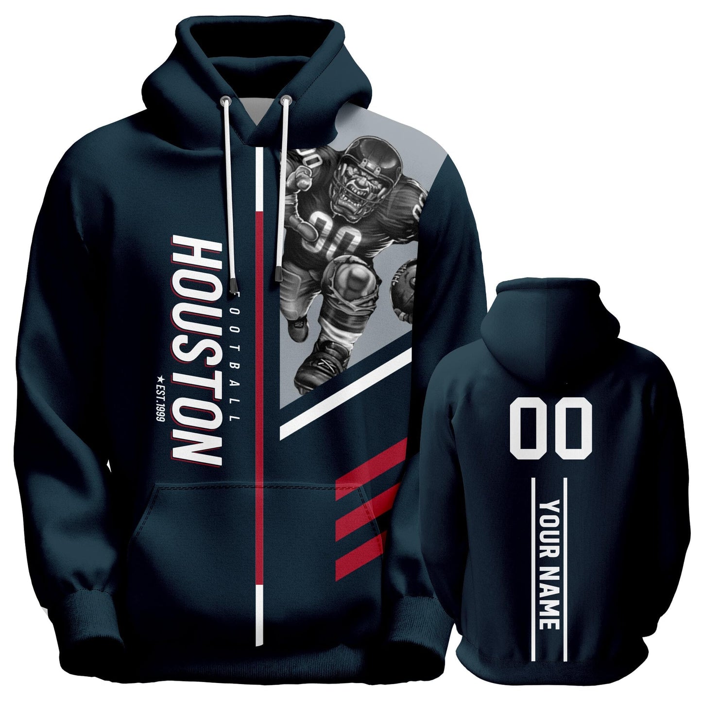 Custom Football Sweatshirts City Mascot Personalized Fan Pullover Hoodies Gift