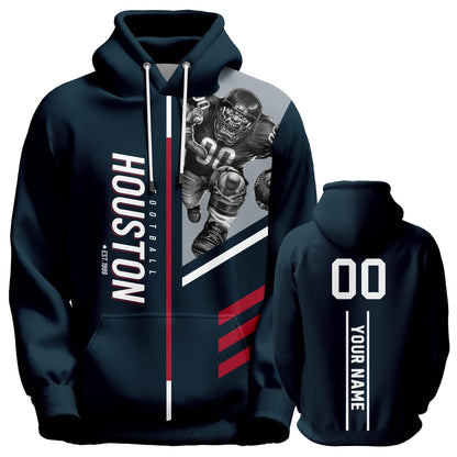 Custom Football Sweatshirts City Mascot Personalized Fan Pullover Hoodies Gift
