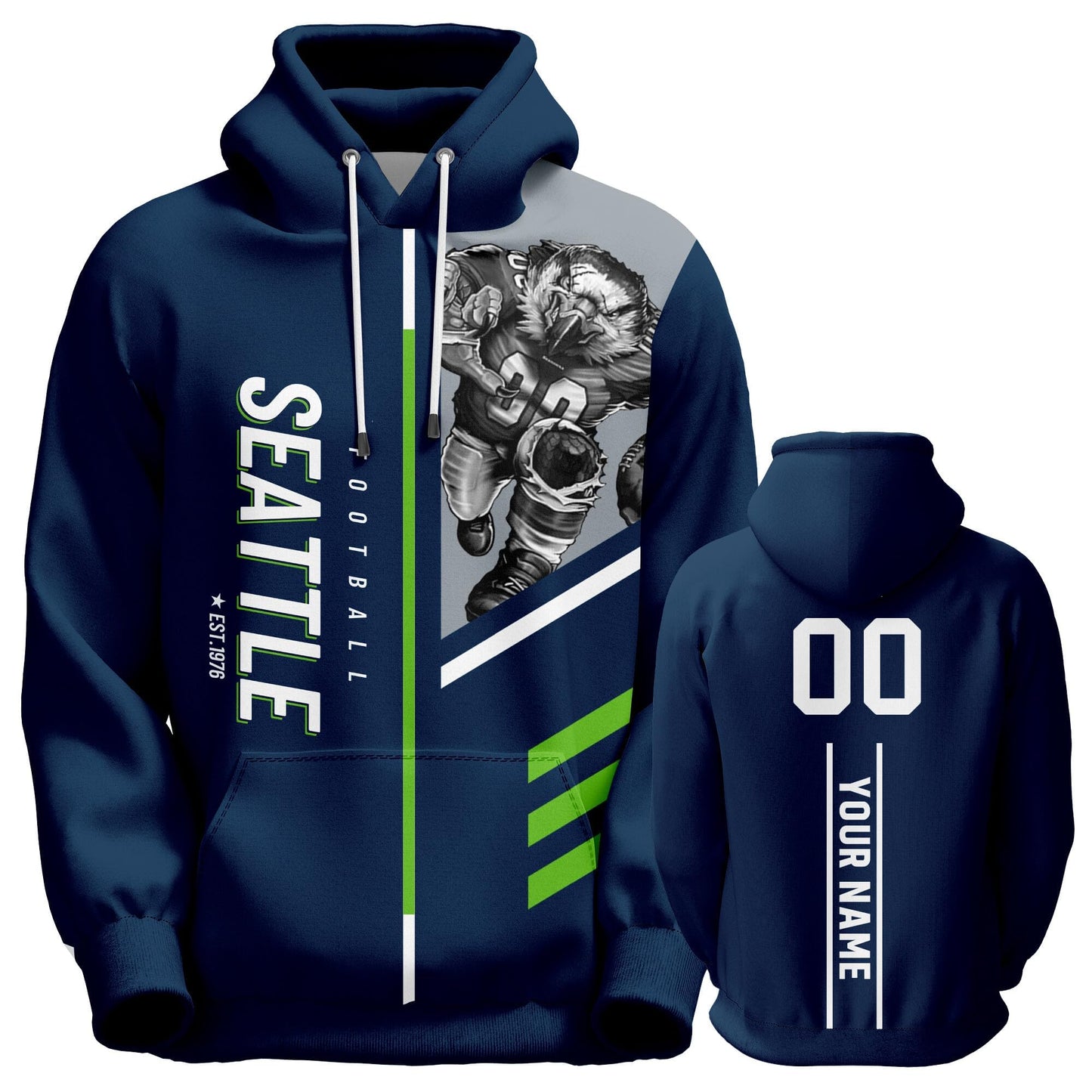Custom Football Sweatshirts City Mascot Personalized Fan Pullover Hoodies Gift