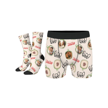 Personalized Valentine's Day Couple Love Coffee Underwear Sock Sets