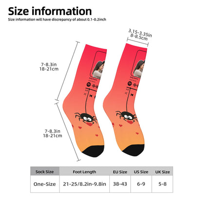 Music Customizable Valentine's Day Spider Couple Love Gradient Sock