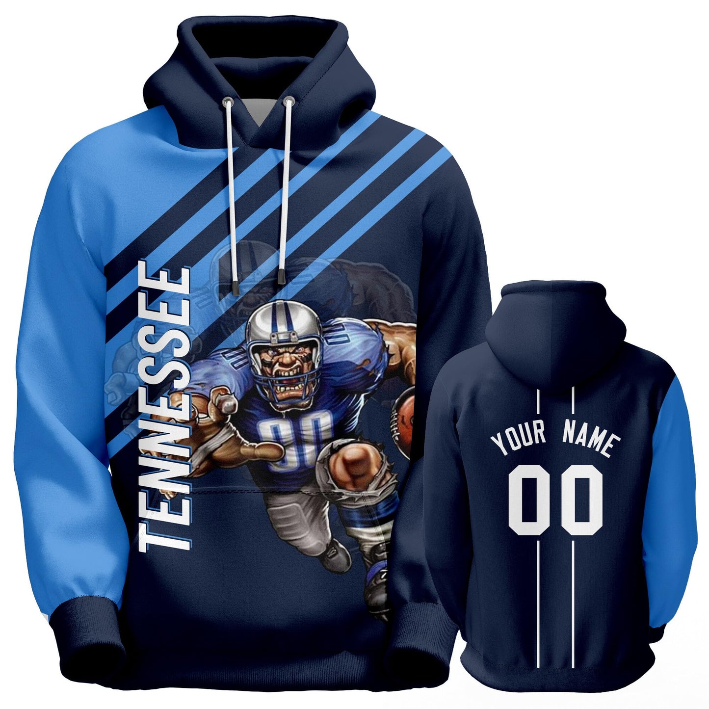 Custom Football Hoodie City Mascots Hooded Sweatshirt Personalized Name Number Fans Gift